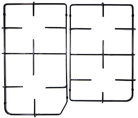 Franza Kit 2 griglie in ferro smaltato nero lucido compatibile con De Longhi - Elba per cucina piano cottura 4 fuochi a gas - P0863/KIT