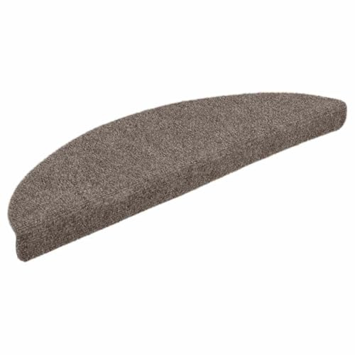 vidaXL Tapis d'escalier Autocollants 10 pièces 56 x 17 x 3 cm Beige Demi-Rond
