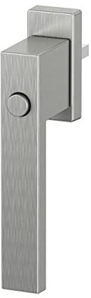 ToniTec Fenstergriff Edelstahl gebürstet Olive LEON mit Druckkknopf eckig mit 35 mm Stift inkl. Schrauben M5x40 mm
