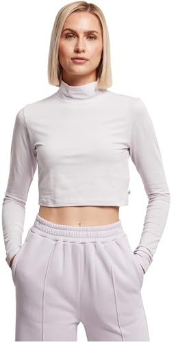 Urban Classics Damer Organic cropped turtelneck långärmad t-shirt, Softlilac, XL