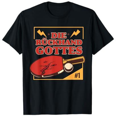 Tischtennis Geschenke Zubehör Jugendliche - Erwachsene - Unisex - Kurzarm - T-Shirt - Schwarz - S - Klassische Passform - Tischtennis-Design - Lustig