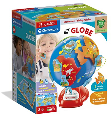 Clementoni- First Interactive Digital Globe for Curious Kids: Educational Learning Toy with Sounds & Quizzes (36+ Months)