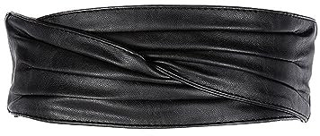 Sqxaldm Damen Breiter Gürtel Breitergürtel damen für Kleid Obi Gürtel für DamenTaille Schwarz Rockgürtel für Damen-Ledergürtel verstellbar Klettverschluss DamenkleidBindegürtel PU-Leder hohe Qualität