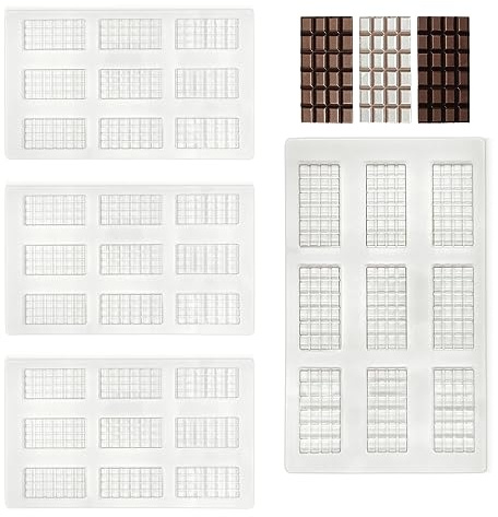 Mini Chocolate Bar Moulds - Home Pour Small snap bar Mold - 13g - Sheets of 9, 18 & 36 (36 Moulds)