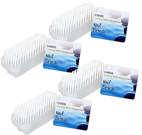 Double-Sided Clear Nail Brush - Nail Cleaning and Grooming Tool Scrubbing Brush for Hands Feet Nails (4 Pack)