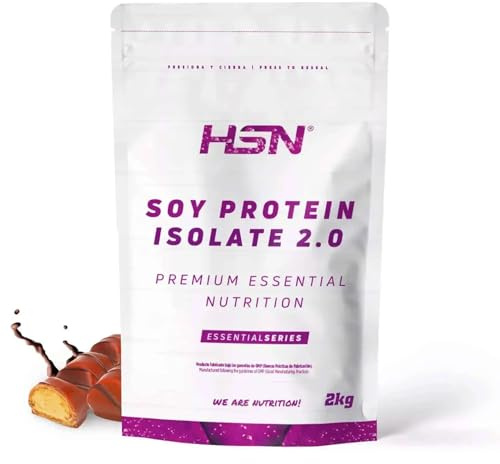 Proteína de Soja Aislada de HSN | Sabor Bombón de Chocolate y Avellanas 2 Kg = 67 Tomas por Envase | 100% Vegana | Soy Protein Isolate | No-GMO, Sin Gluten