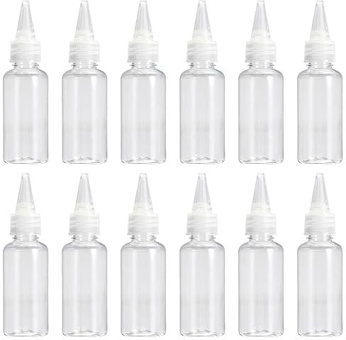 Pizsieat 12 Pezzi 100ml Bottiglia Squeeze Bottle di Plastica Bottiglie da Spremere Trasparente Bottiglie di Plastica Vuote Condimento Dispenser con Tappo per Liquidi Olio Ketchup Senape Maionese Salse