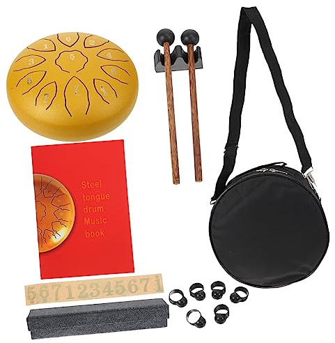 ibasenice Zungentrommel Aus Stahl Tragbar Mit Fingerlingen Percussion Für Yoga Meditation Musikunterricht Und Spirituelle Therapie