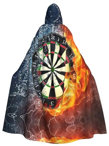 Umhang mit Dartscheiben-Druck, lang, für Halloween, Cosplay, Kostüme, 150 cm, Karneval, Fasching, Cosplay