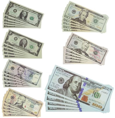 FYSL 140 Blätter Prop Money, Copy Money, Fake geldfake Money, Spielgeld Dollar Scheine Originalgröße, Fake Geld, Spielgeld für Kinder Kaufladen, Geldscheine für Party