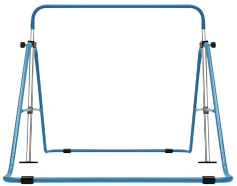 KAPIPALA Barras de gimnasia para niños, barra horizontal azul para jardín, barra de entrenamiento interior, para ayudar a los niños a mejorar el equilibrio y la flexibilidad