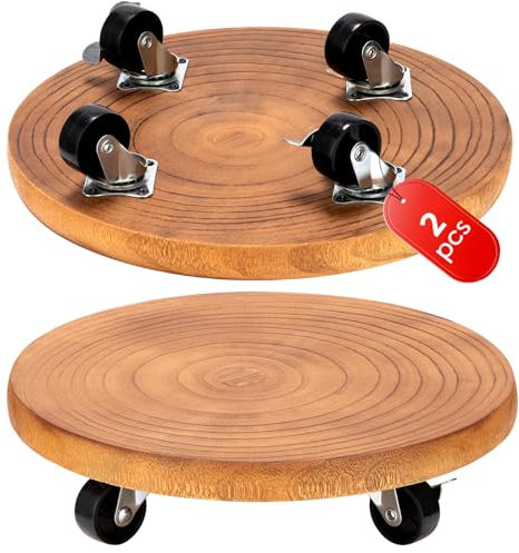 2Pack 12inches Tree Plant Stand with Wheels,Rolling Plant Caddy with Wheels Heavy Duty- Plant Rollers with Lockable Casters for Outdoor/Indoor/Plant Pot/Flower Pot/Patio