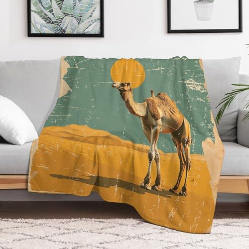 Coperta ultra morbida in micropile color cammello nel deserto, leggera coperta pelosa in flanella, morbida e accogliente, coperta calda per tutte le stagioni, per letto, divano, soggiorno, divano, 178