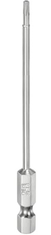 sourcing map Punta Torx di sicurezza T8 con gambo esagonale da 1/4, lunghezza 10,2 cm, in acciaio S2, magnetico, resistente alle manomissioni, cacciavite a stella con foro per punte da trapano per