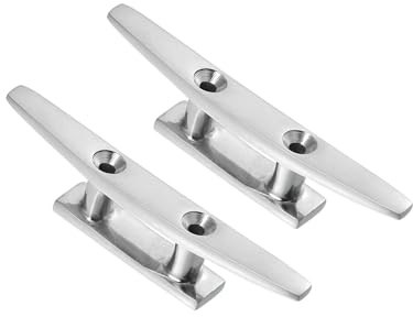 Hihaha 2pcs 4 Stainless Steel Flagpole Cleat Hook Boat Deck Rope Cleats Durable Material