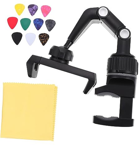 ifundom Verstellbarer Kunststoff Handyhalter Für Musiker Microphoneständer Und Gitarrenhalter Flexibles Telefonrack Kompatibel Mit Meisten Smartphones Einfache Montage Schwarz