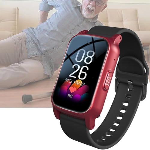 Weyot Reloj Localizador Personas Mayores GPS, Reloje Inteligente con Detector de Caidas, Podómetro, Botón de Llamada SOS, Smartwatch para Personas Mayores,Red