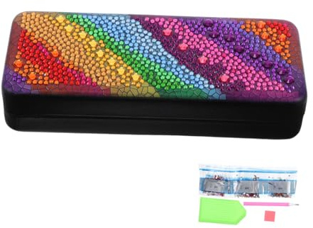 LIFKOME Hartschalen Brillenetui für Diamantkunstmalerei mit Pet und Acryl Tragbare Sonnenbrillenbox für Reise und Büro Elegantes Brillenetui mit Kristall Design