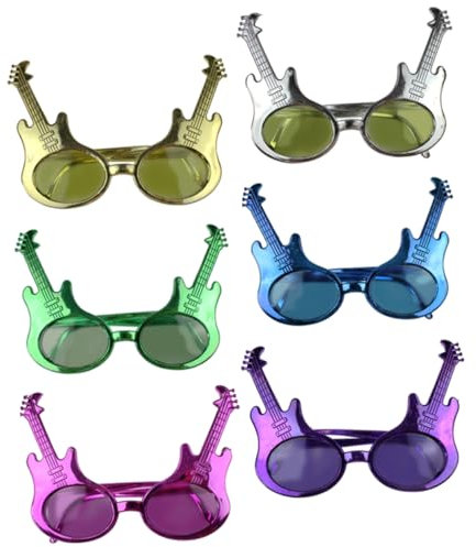 DECHOUS 6stücke Gitarren Partybrillen Lustige Party Brillen Form Eyewares Für Tanz Und Party Leichte Plastikbrillen Als Partygeschenke Und Fotorequisiten