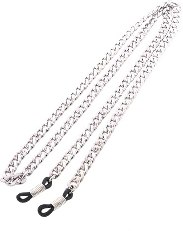 AAIXXIZAO Brillenkette Stahlfarbene Edelstahlkette Sonnenbrillenkette Lichtbeständige rutschfeste Hängekette Brillenkette Silber