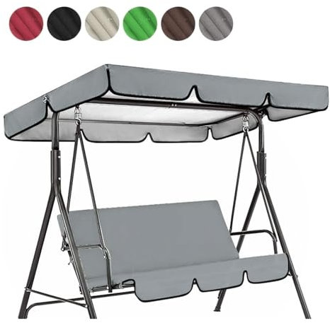 TYBEITAO Tela Oxford Recubierta De Plata 600D Toldo Balancin De Jardin Resistente ai Viento Y ai Desgarro Dosel del Porche,Gray-195 * 125 * 15cm