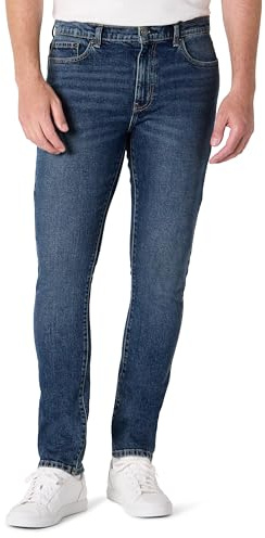 Amazon Essentials Jeans Slim Fit Uomo, Indaco Medio Colorato, 34W / 30L