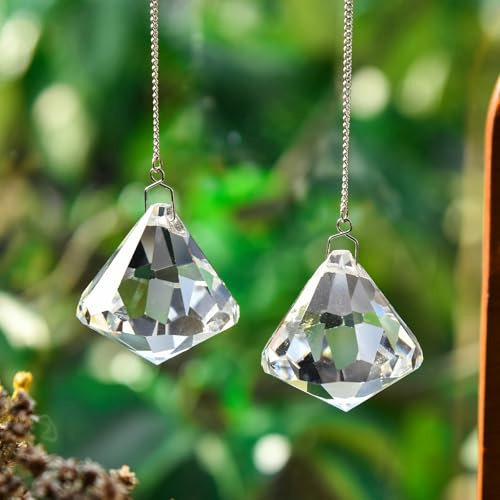 2 stück Kristalldiamant Sonnenfänger 40mm Kristallglas-Anhänger Kristall Prisma Suncatcher Kugel Fensterdeko Hängend Regenbogen Maker Fan-Anhänger Prismenkugel Ornament Haus Garten Deko Basteln