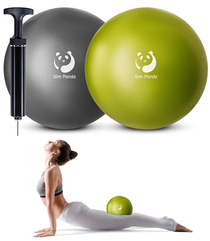 Slim Panda Gymnastikball Klein,23-25cm Pilates Ball mit Pumpe,Soft Yoga Ball fürHause,Fitness,Balance Training（Auslaufsichere Aufblasdüse）