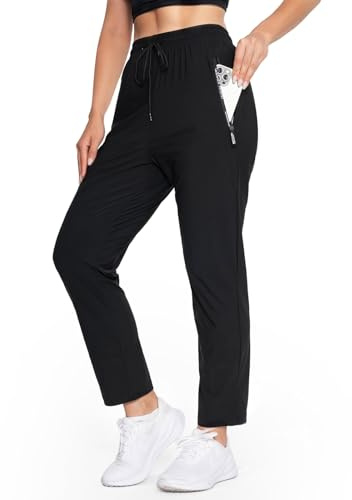 Beeswan 2026 Upgrade Stretch Active Pants for Women Over 50, Women's Hiking Cargo Travel Pants Women Black