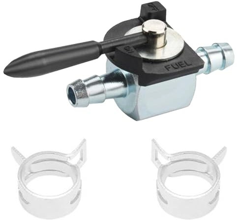 HOOLRZI Valvole di intercettazione dei combustibili in linea da 1/4 con 12 fascette stringitubo per sistemi a benzina diesel robusta costruzione in rame