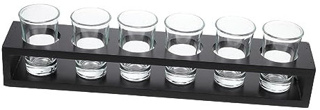 VINTORKY Copa De Vidrio Para Licores Con Estante De Madera Soporte Para Copas De Vino Para Diversas Occasioness
