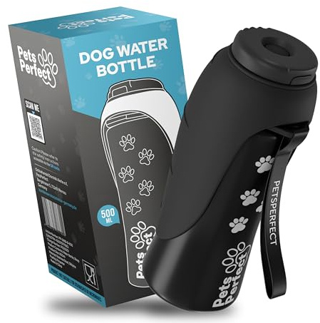 Pets Perfect - Borraccia (nero, 500 ml)