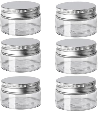 Pot de crème vide avec bouchon en aluminium, récipient cosmétique en plastique for animaux de compagnie, bouteille de maquillage, Pot à joint transparent, 30ml 40ml 50ml 60ml, 10 pièces(30ml)