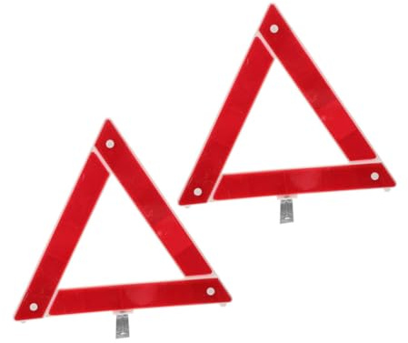 FIXOSHEE 2 Piezas Triángulos de Advertencia Plegables para Coche de Unidades Reflectantes Resistente la para Emergencias Seguridad Vehicular