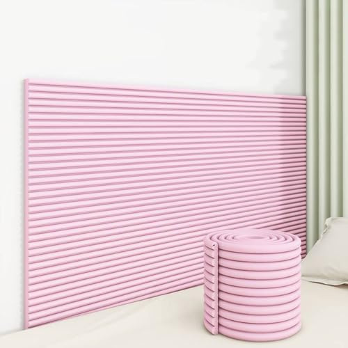 SkyFace Antikollision Selbstklebend Wandkissen 1cm Dick 3D Wandpolster Selbstklebend Bett Kopfteil Wandverkleidung Bett Dekoration Isolierung for Schlafzimmer Wohnzimmer (Rosa, 20 x 200 cm)