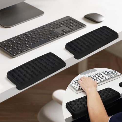 Oaioya 2 Pcs Repose-Poignet & Coude avec Support de Bureau en L, Matériau de Support Respirant et Amorti, Antidérapant 30cm pour le Bord de Table ou de Bureau