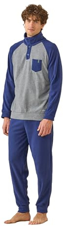 Noidinotte - Pigiama Uomo Invernale in Micropile Articolo Roberto. - XL Blu