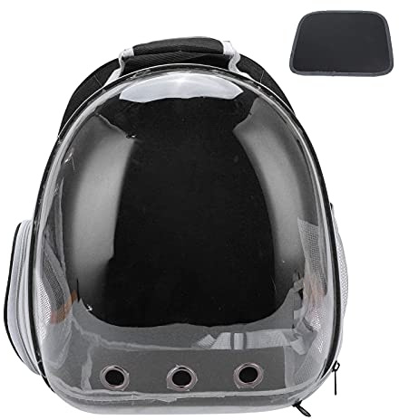 Katzenrucksack, Raumkapsel, transparenter Haustier-Luftpolsterrucksack für kleine Hunde und Katzen (Upgraded Version Black)