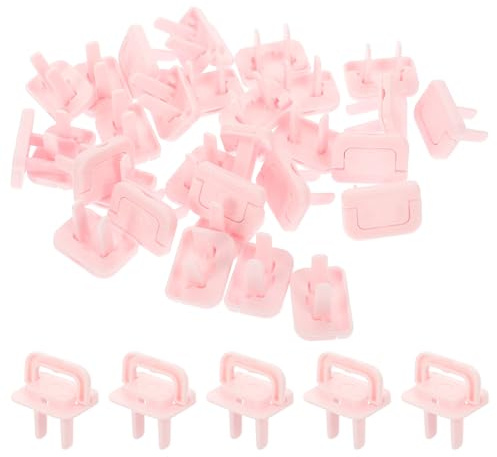 YARNOW Copri Prese Elettriche 30 Pezzi Sicurezza per Ragazzo Ragazza Design Carino in Pp Rosa, Facile da Installare per Prese di Alimentazione Protette e Sicure in Casa