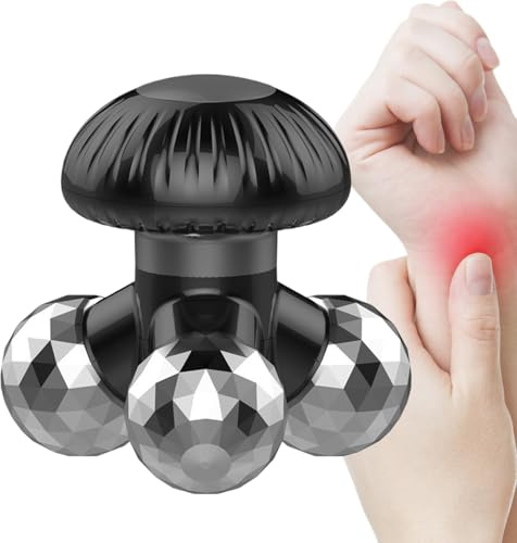 Mini handhållen massageapparat - uppladdningsbar batteridriven svampform | Elektriskt vibrerande verktyg, djupa vävnadsmuskelavslappnande medel, bärbar nacke och skuldra Ryggsmärta Resepresent