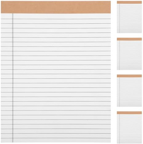 CALLARON Bloc de Notas Legales Rayados Tamaño Carta 203x280 Mm Papel de Color Claro Perforado 30 Hojas por Bloc Paquete de 5 para Oficina y Organización Profesional