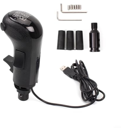 USB-Simulator-Schaltknauf, mit hohem niedrigem Gangschalter für Logitech G25/G27/G29/G920/G923 und TH8A, kompatibel mit Euro Truck und Truck Simulator, inklusive Hebel und Adaptern