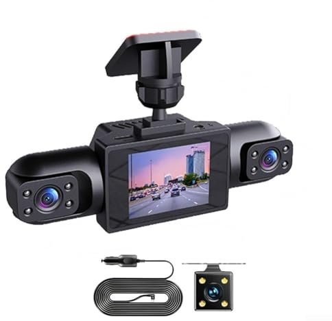 Cámara de 360 grados con sistema DVR de 4 canales, cámara trasera frontal 4K 1080P con cámara de gran angular para vehículo, sensor de movimiento de modo de estacionamiento y bucle (cuatro lentes)