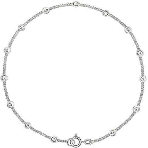 CLEVER SCHMUCKFISCH Regenbogen Himmel Panzer 25 cm (auch tragbar Silber 925 Kugeln, Verschluss vor der Kugel) mit vielen Ø ca. 2,5 mm dazwischen, glänzend