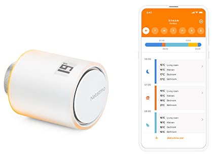 Netatmo Tête Thermostatique Connectée et Intelligente - Contrôle à Distance - Économie d'énergie - Accessoire pour Le Thermostat Intelligent et pour Le Pack pour Chauffage collectif, NAV-ES