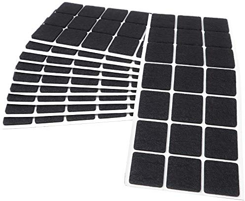 Adsamm® / 210 x Selbstklebende Filzgleiter/Schwarz / 30x30 mm/Quadratisch/Möbelgleiter aus Filz mit 3.5 mm Stärke/Möbel- und Bodengleiter