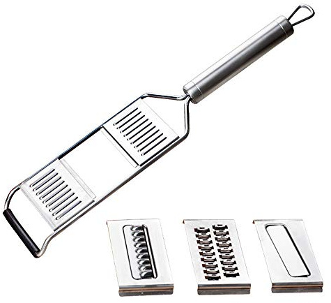 SHMB Affettaverdure da Cucina in Acciaio Inox con 3 Lame intercambiabili per Carote al Formaggio di Patate Cetriolo al Limone