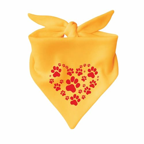 Hunde Dreiecks Halstuch (Fb: gelb) (Gr. 2 (68 cm)) Herz aus Pfoten