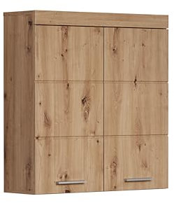 trendteam smart living - Amanda - Hängeschrank breit - Asteiche - 2 Einlegeböden - (BxHxT) 73 x 77 x 23 cm - Kratzfest
