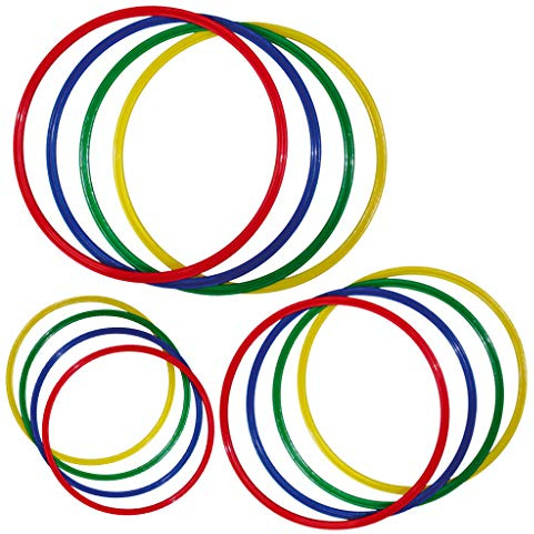 Wiemann Lehrmittel Gymnastikreifen-Set, 4 Stück, flach, bunt, aus Kunststoff